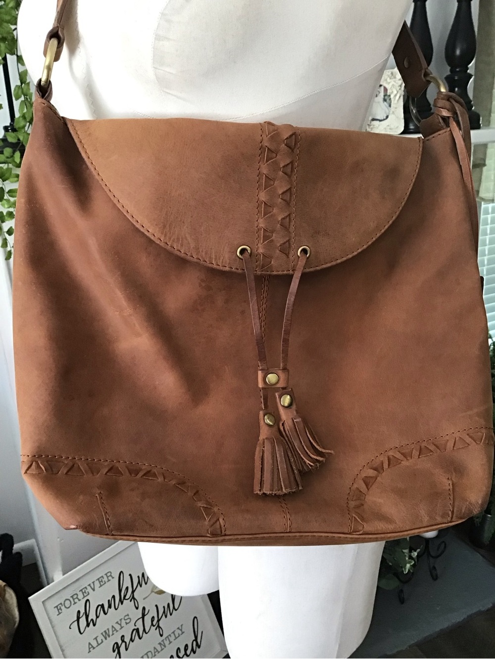 DIBA True brown leather hobo bag